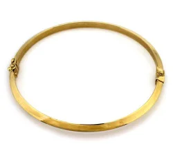 Złota bransoletka 585 owalna bangle