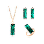 Komplet biżuterii zielone kamienie na prezent