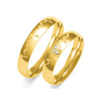 Obrączka ślubna linia życia złota 585 z diamentami
