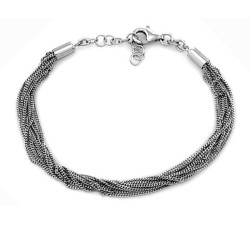 srebrna bransoletka z łańcuszków