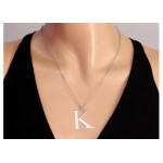 Naszyjnik srebrny z literą K