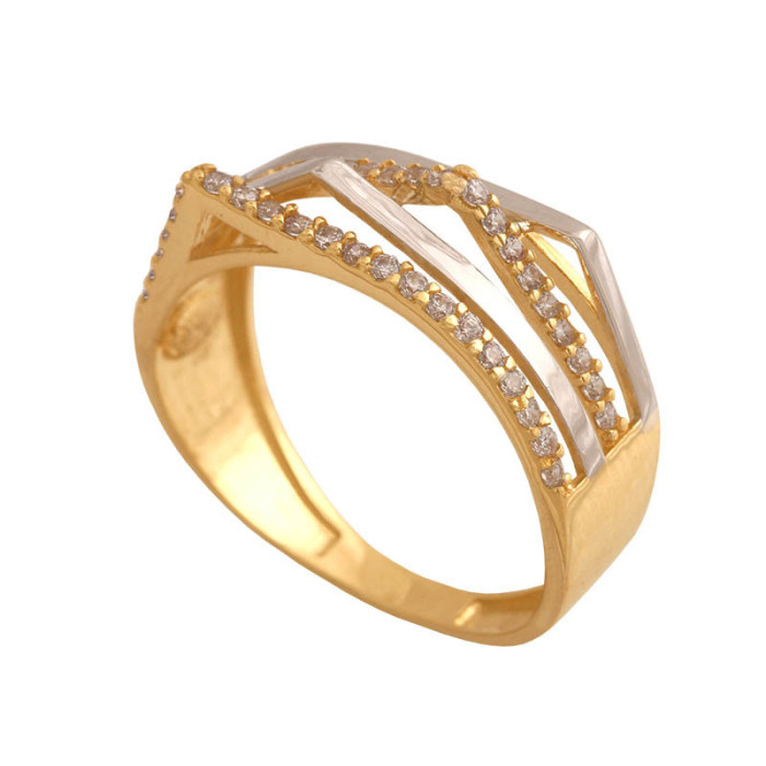 Złoty pierścionek 585 dwa kolory złota 2,30 g