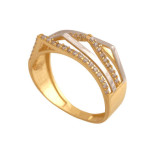 Złoty pierścionek 585 dwa kolory złota 2,30 g