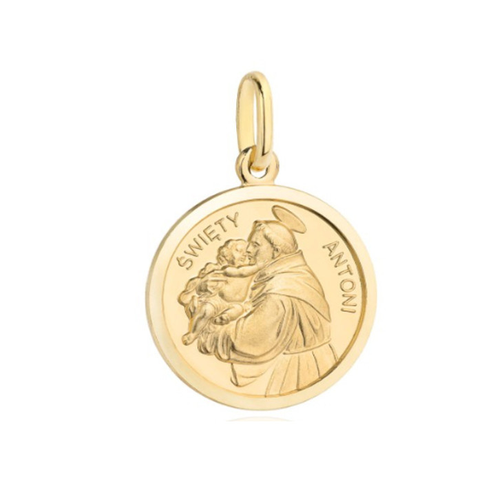Złoty medalik 585 Święty Antoni