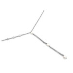 Srebrny naszyjnik 925 łańcuszek z perełkami
