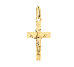 Złoty krzyż 585 z wizerunkiem JEZUSA diamentowany