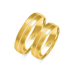 Ślubna obrączka zdobiona grawerowana złota 585