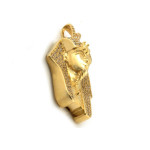 Złota przywieszka 585 głowa faraona z cyrkoniami