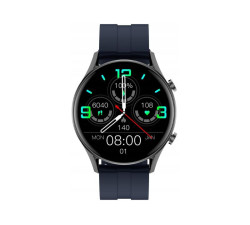 Zegarek Smartwatch granatowy silikonowy pasek z czarną kopertą