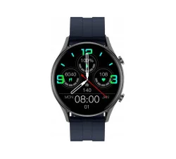 Zegarek Smartwatch granatowy silikonowy pasek z czarną kopertą