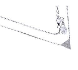 Srebrny naszyjnik 925 trójkąt z cyrkoniami 3,40g