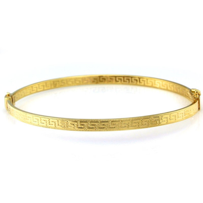 Złota bransoletka 585 bangle grecki wzór 5,62g