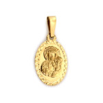 Złoty owalny medalik 585 Matka Boska Częstochowska