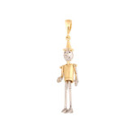 Złota przywieszka 585 Pinokio kukiełka z białym złotem 2,30 g