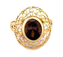 Złoty pierścionek z kamieniem 585