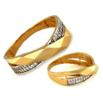 Złoty pierścionek 585 OBRĄCZKOWY Z CYRKONIAMI 2,87g