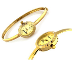 Złoty damski zegarek 585 sztywna bransoletka 11,5 g