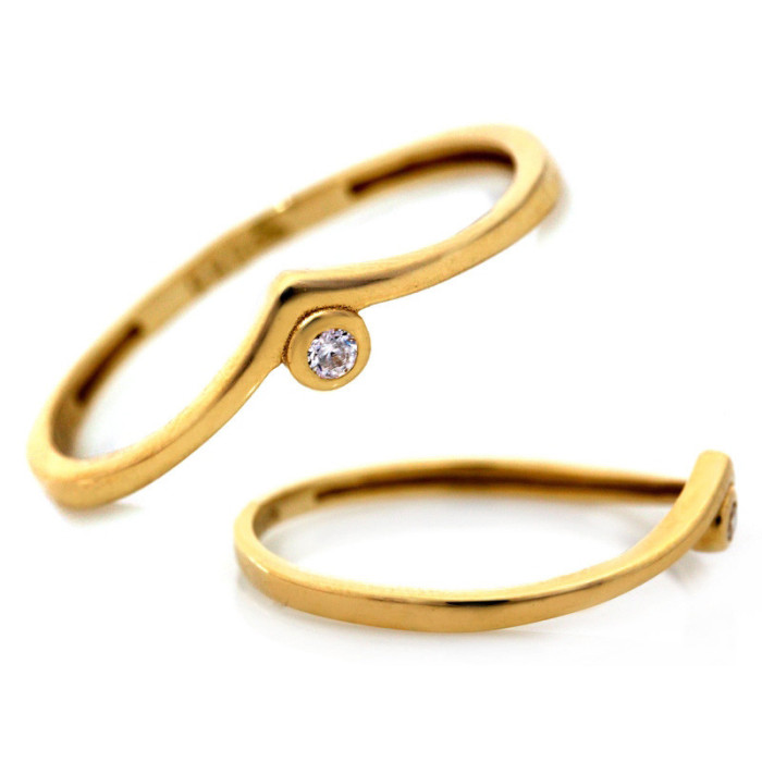 Złoty pierścionek 585 DELIKATNY Z CYRKONIĄ 1,00g