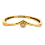 Złoty pierścionek 585 DELIKATNY Z CYRKONIĄ 1,00g