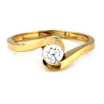 Złoty pierścionek 585 ZARĘCZYNOWY Z CYRKONIĄ 2,20g