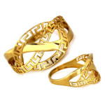 Złoty pierścionek 585 AŻUROWY Z GRECKIM WZOREM 1,81g