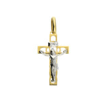 Złoty krzyż 585 krzyżyk ażurowy z Jezusa