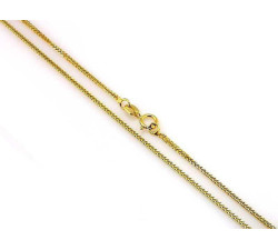 Złoty łańcuszek 585 splot lisi ogon z białym złotem 55 cm