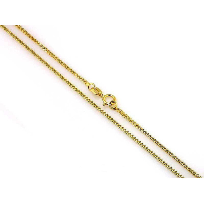 Złoty łańcuszek 585 splot lisi ogon z białym złotem 55 cm