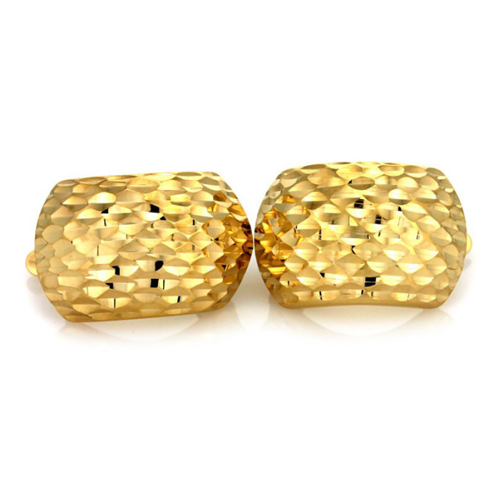 Złote kolczyki 375 duże diamentowane blaszki