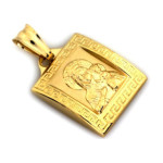 Złoty medalik 585 kwadratowy Matka Boska Częstochowska