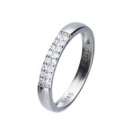 Srebrny pierścionek 925 elegancki białe cyrkonie