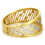 Złoty pierścionek 375 szeroki ażurowy na co dzień