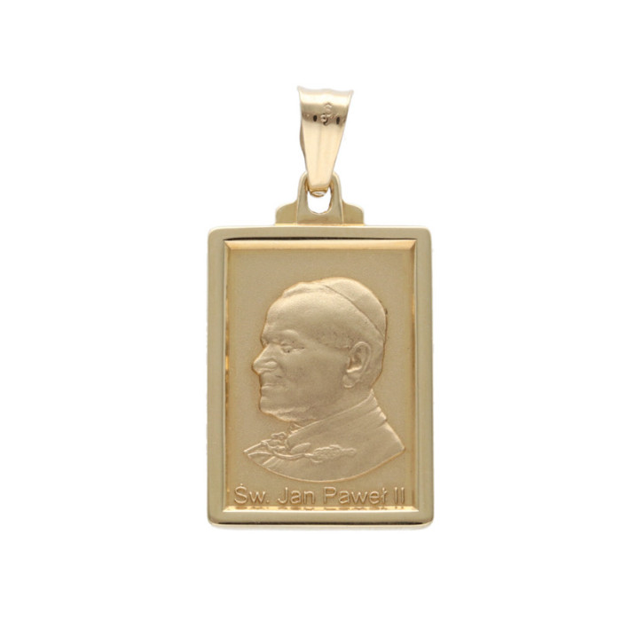 Złoty medalik 585 Papież JPII chrzest 4,13g