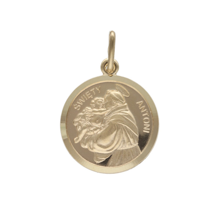 Złoty medalik 585 na chrzest Święty Antoni 3,07g