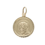 Złoty medalik 585 Jezus w Koronie Cierniowej chrzest 1,4g