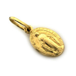 Złoty medalik 585 Matka Boska owalny Chrzest 0,52g