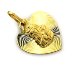 Złoty medalik 585 Matka Boska serce Chrzest 0,81g