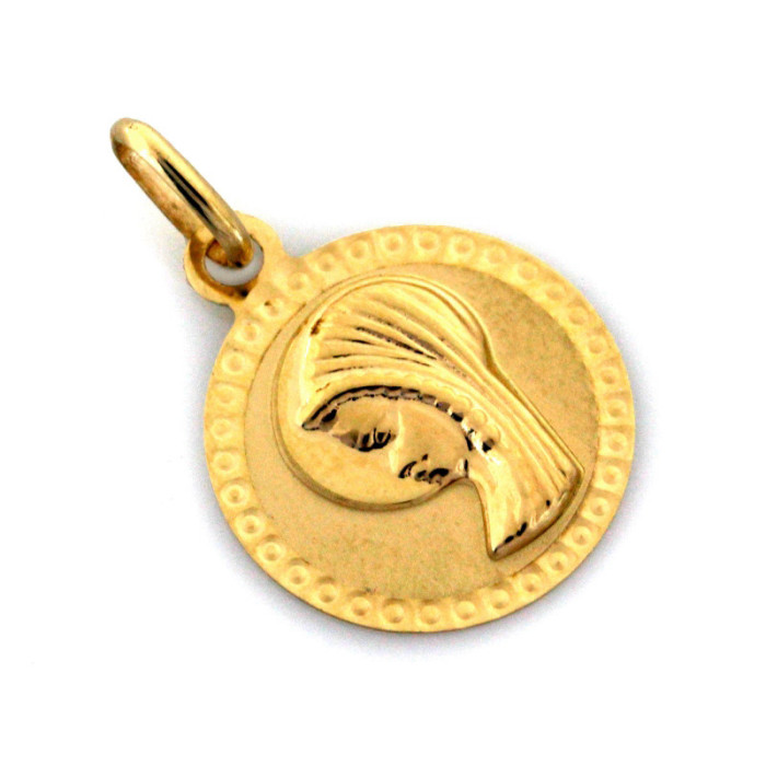 Złoty medalik 585 Matka Boska profil Chrzest 0,87g