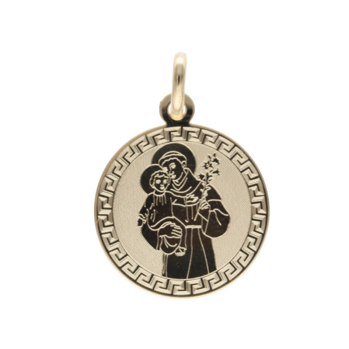 Złoty medalik 585 Święty Krzysztof profil Komunia 1,86g
