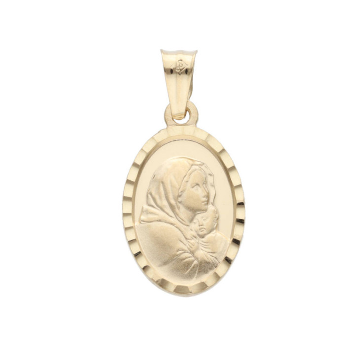 Złoty medalik 585 Matka Boska Dzieciątko Chrzest 2,38g