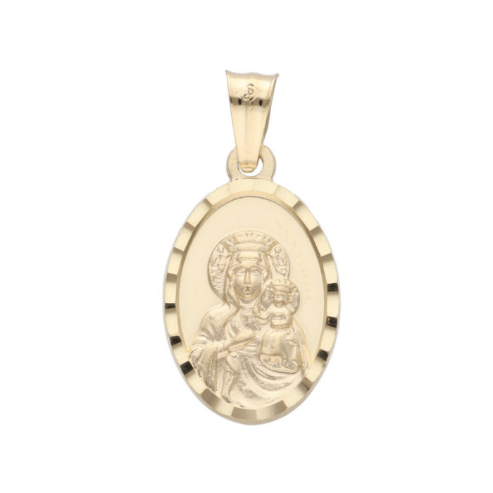Złoty medalik 585 Matka Boska Komunia Chrzest 2,27g