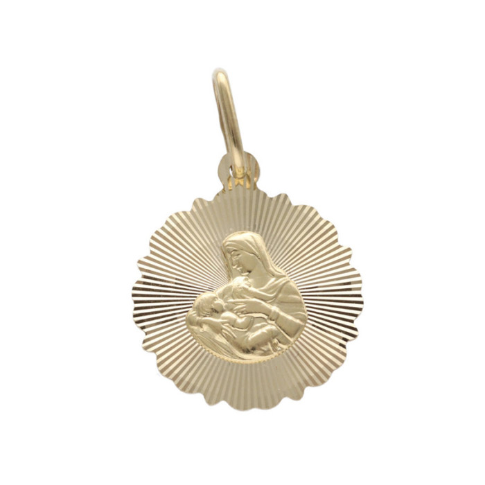 Złoty medalik 585 Maryja Komunia Chrzest 1,65g