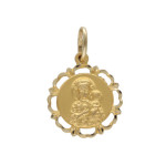 Złoty medalik 585  Matka Boska z dzieciątkiem na Chrzest 2,89g