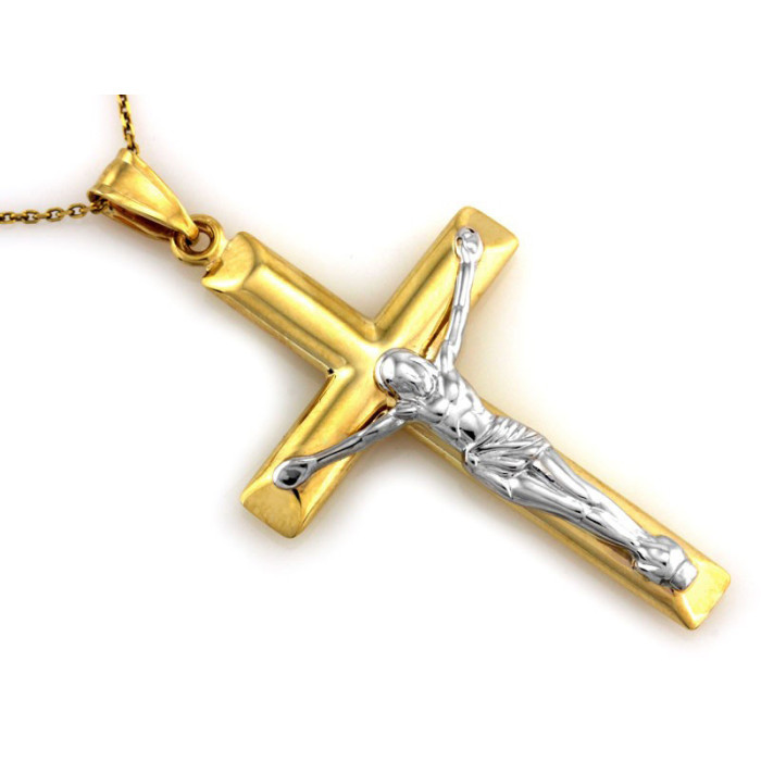 Złoty krzyż 333 Krzyżyk z Jezusem na Chrzest 1,71g