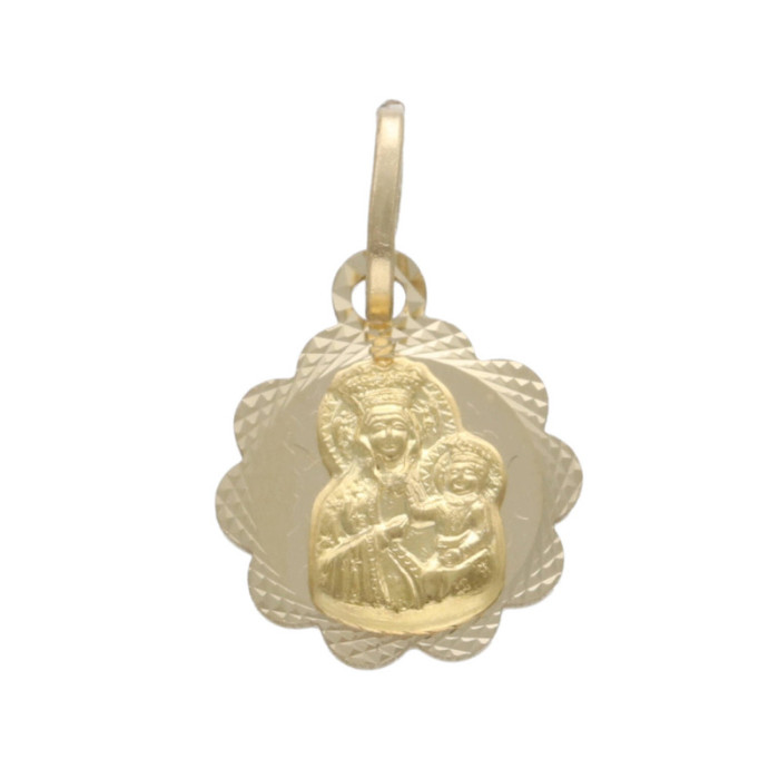 Złoty medalik 585 chrzest Matka Boska Częstochowska  0,75g