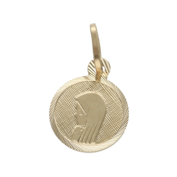 Złoty medalik 585 Chrzest ozdobny Maryja 0,64g