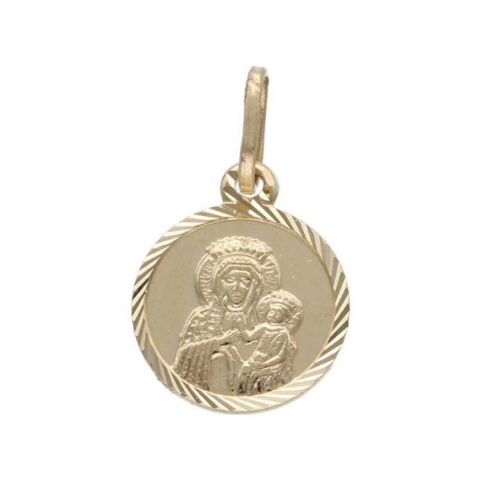 Złoty medalik 585 mały na Chrzest Matka Boska 0,70g