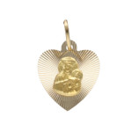 Złoty medalik 585 Chrzest serce Matka Boska 0,81g