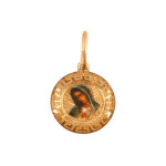 Złoty medalik 585 Emaliowany Matka Boska na Chrzest 0,35g