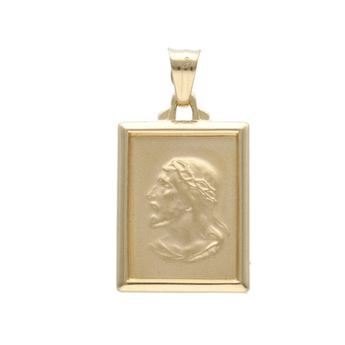 Złoty medalik 585 Jezus w koronie cierniowej Chrzest 4,33g